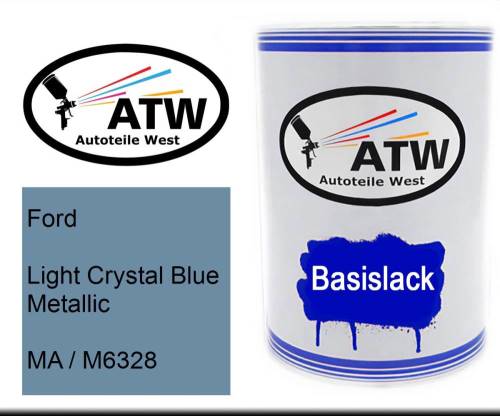 Ford, Light Crystal Blue Metallic, MA / M6328: 500ml Lackdose, von ATW Autoteile West.
